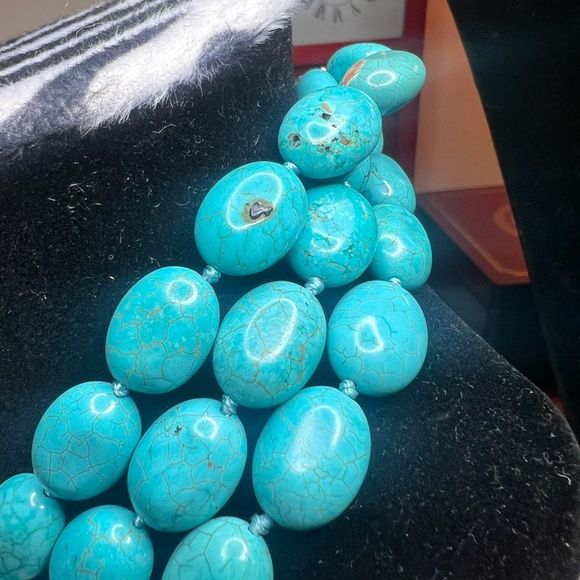 Three. Strand turquoise necklace. - Picture 6 of 7